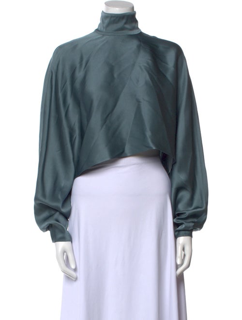 LAPOINTE Mock Neck Long Sleeve Crop Top