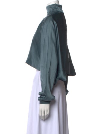 LAPOINTE Mock Neck Long Sleeve Crop Top