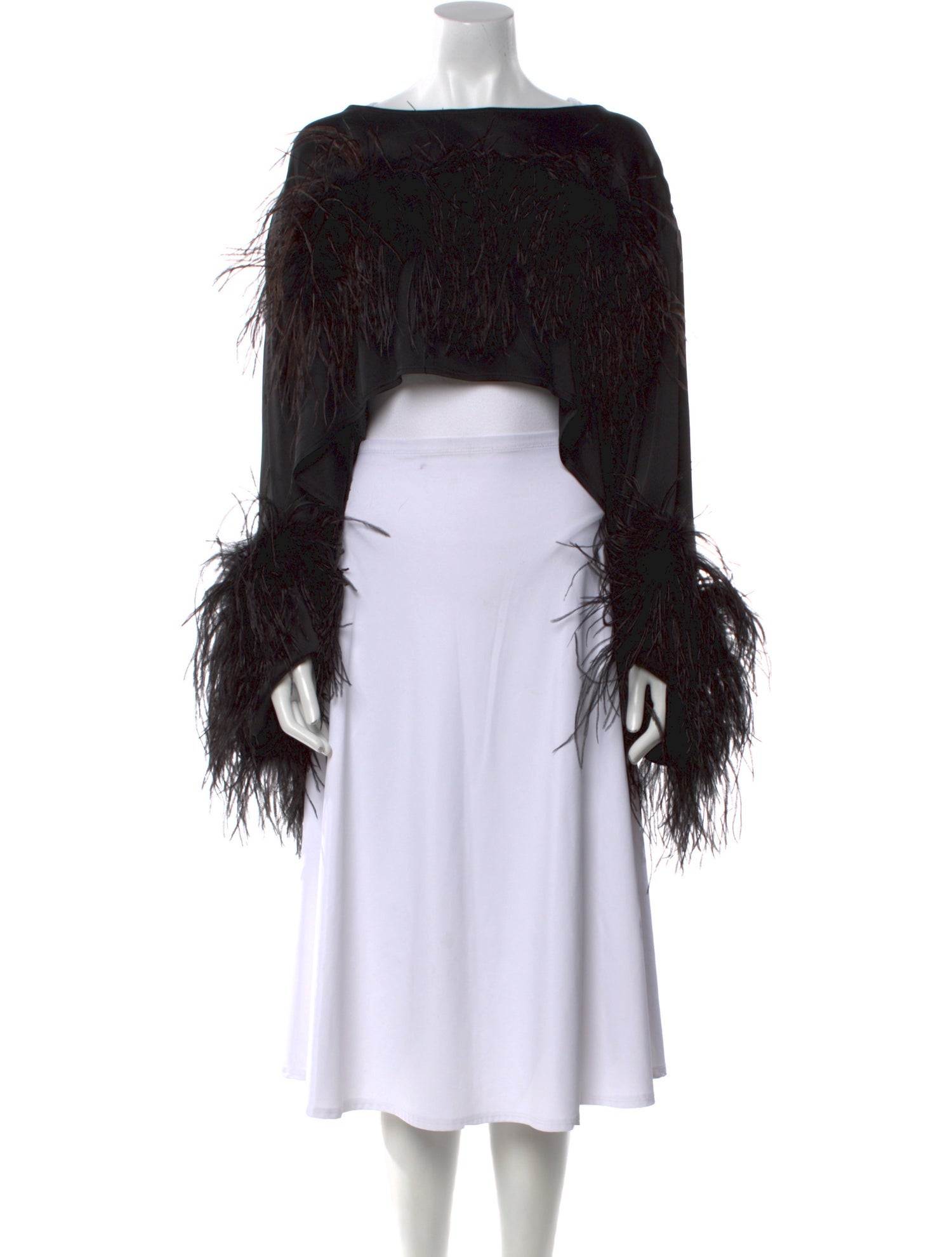 LAPOINTE Bateau Neckline Long Sleeve Crop Top