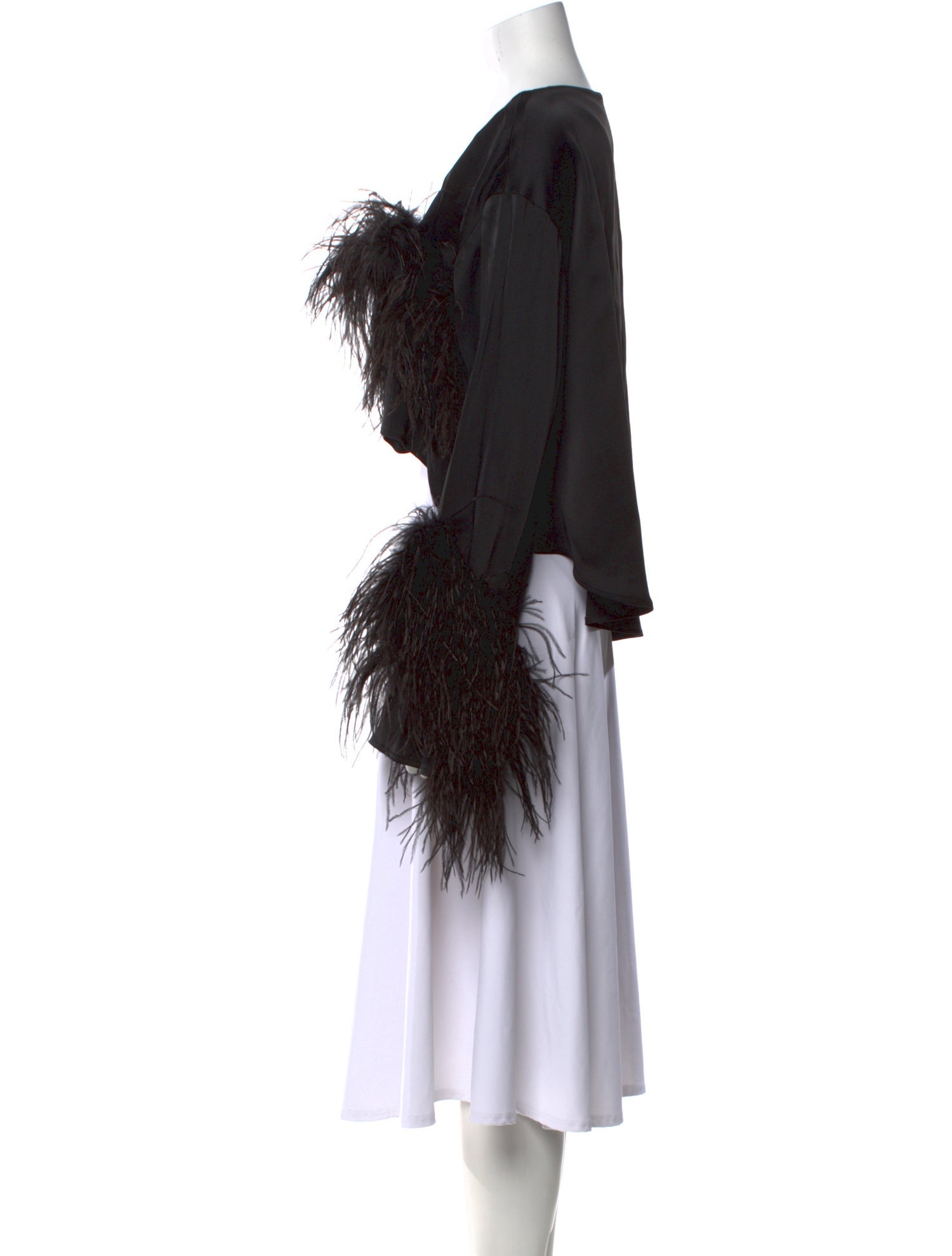 LAPOINTE Bateau Neckline Long Sleeve Crop Top