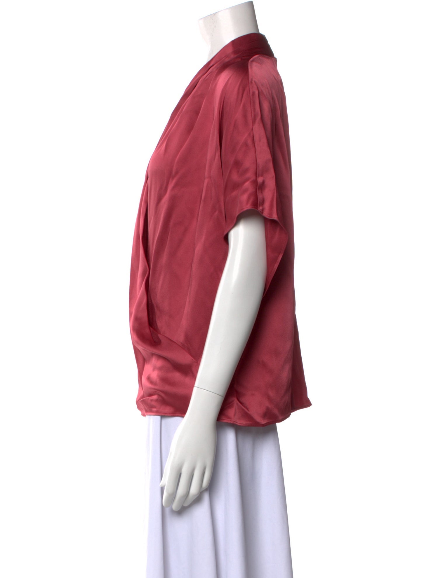 LAPOINTE V-Neck Short Sleeve Blouse