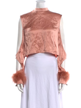 LAPOINTE Mock Neck Long Sleeve Crop Top