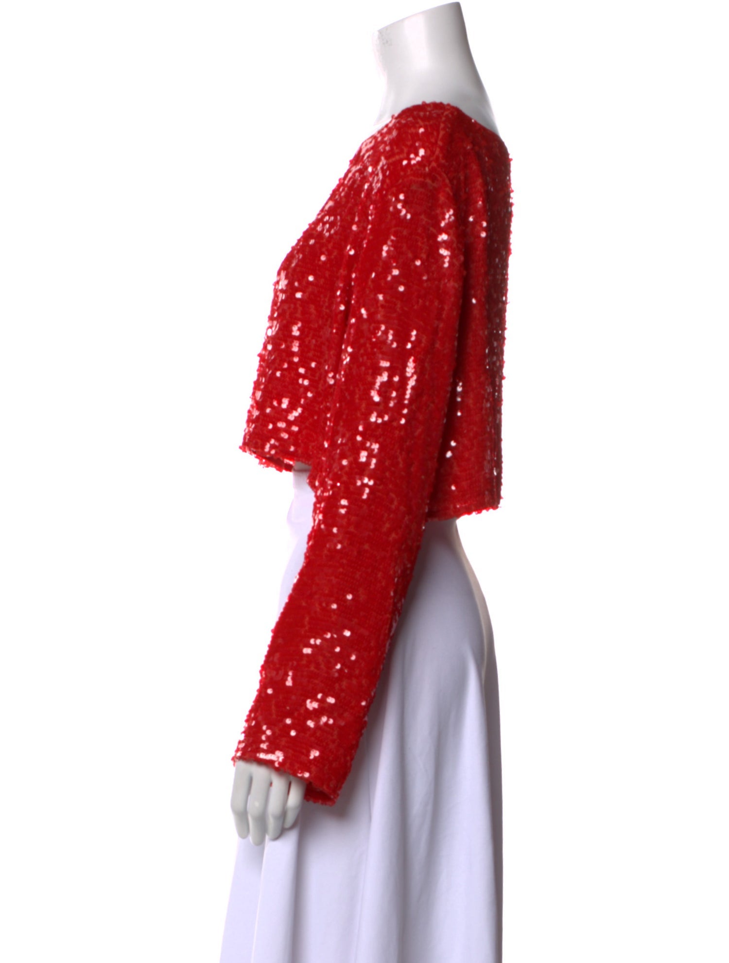 LAPOINTE Bateau Neckline Long Sleeve Crop Top