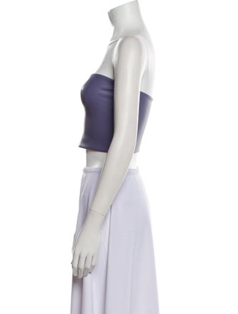 LAPOINTE Faux Leather Strapless Crop Top