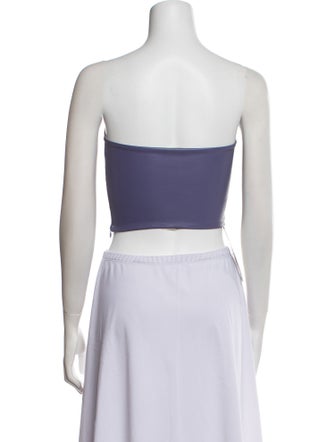 LAPOINTE Faux Leather Strapless Crop Top