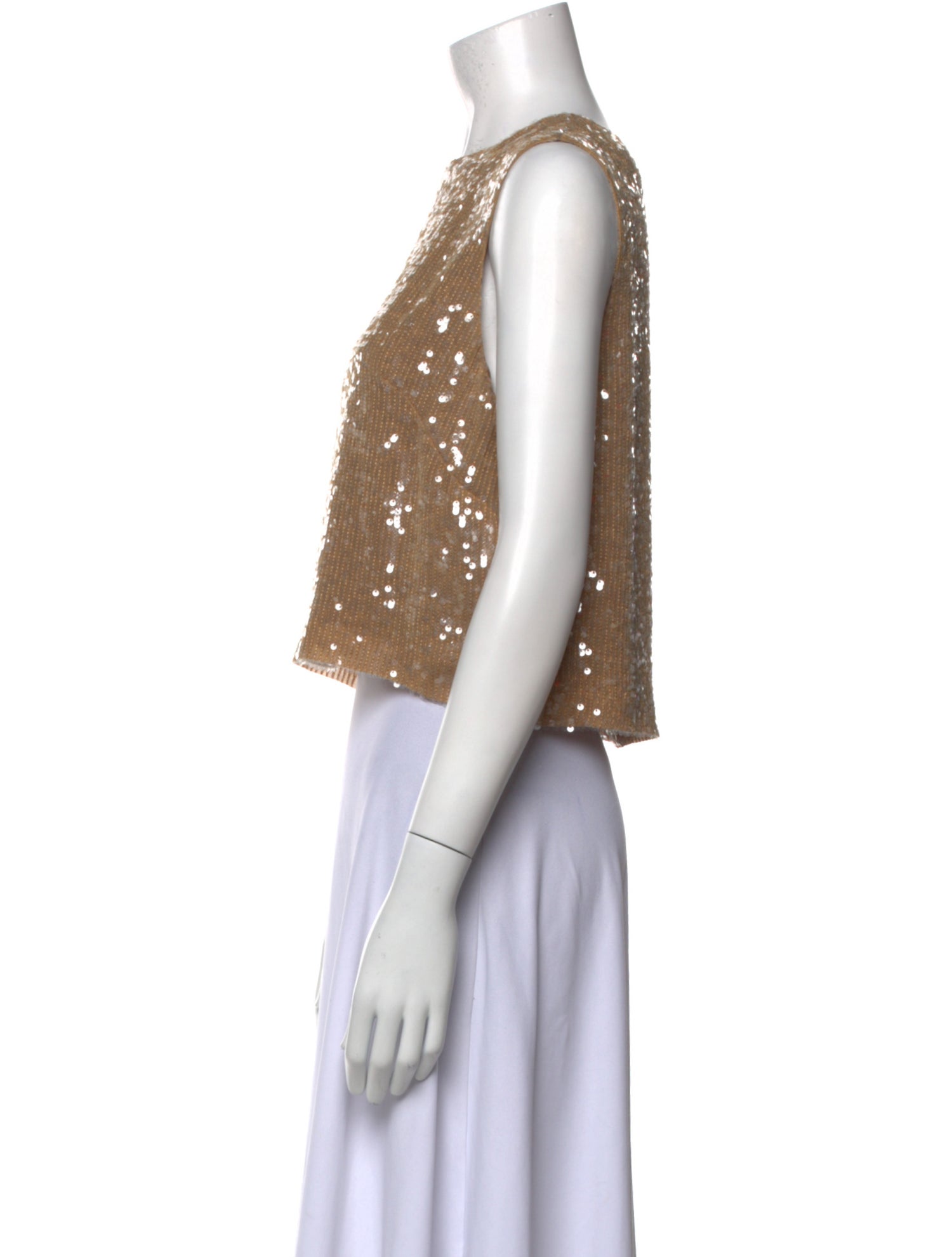 LAPOINTE Crew Neck Sleeveless Crop Top