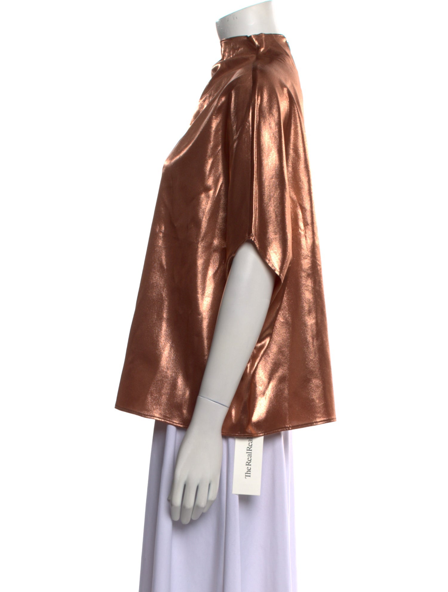 LAPOINTE Silk Mock Neck Blouse