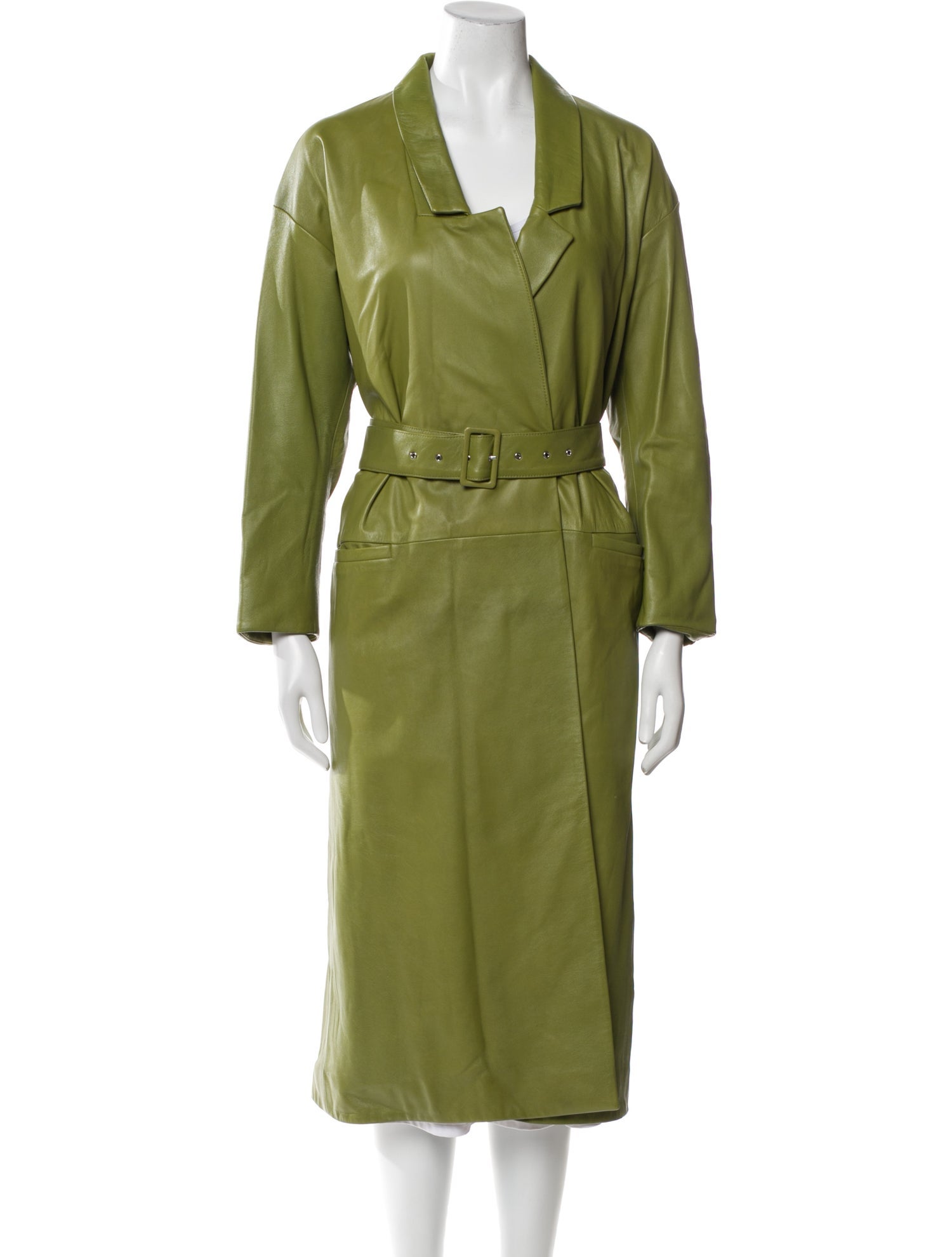 LAPOINTE Leather Trench Coat