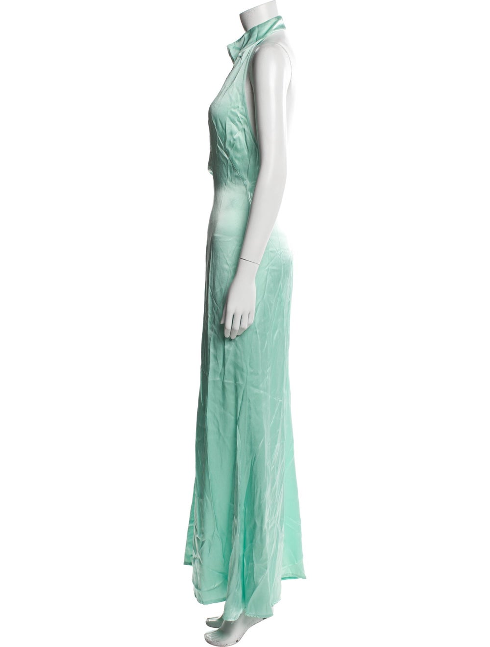 Lapointe Evening Gown Green Printed Halterneck - image 2