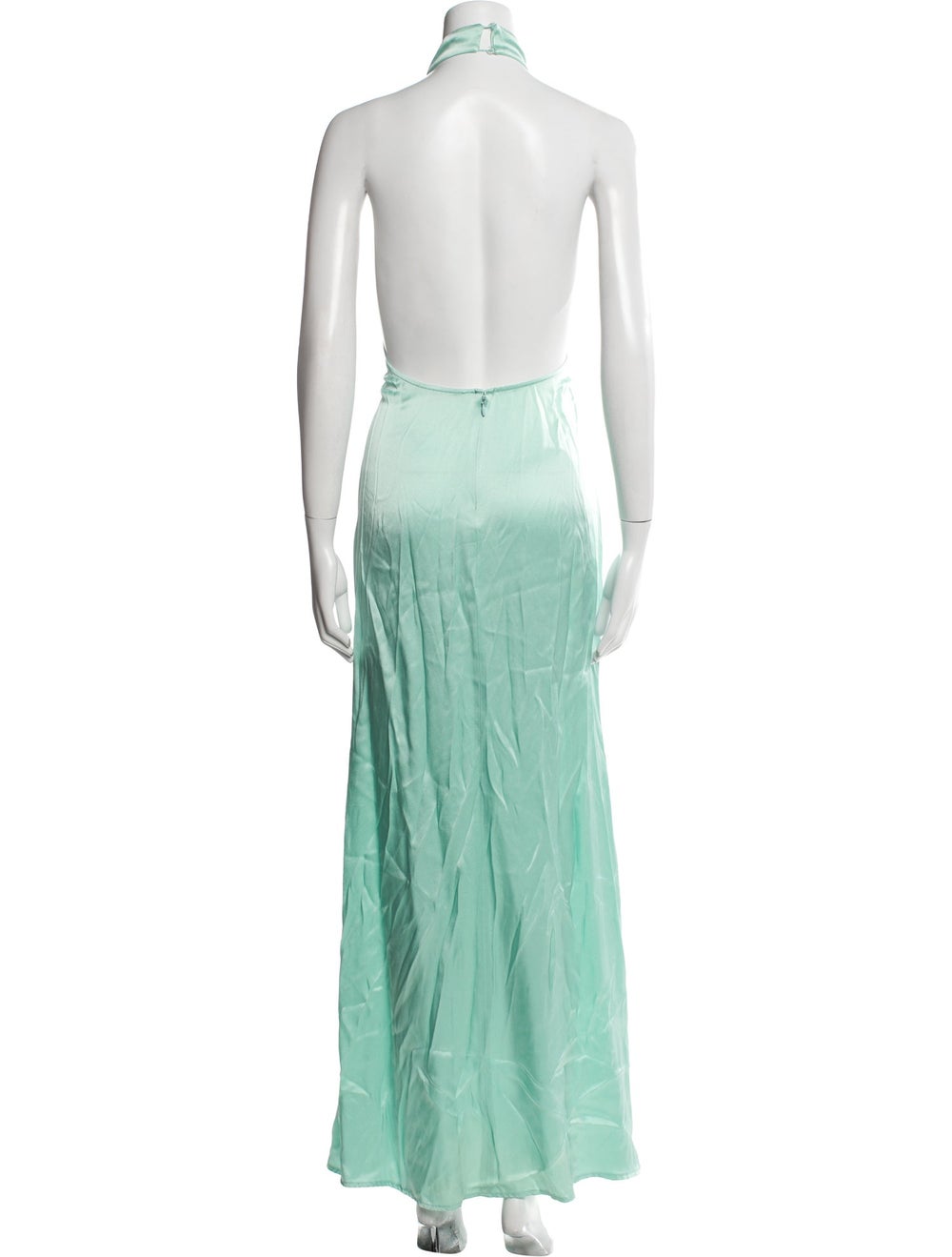 Lapointe Evening Gown Green Printed Halterneck - image 3