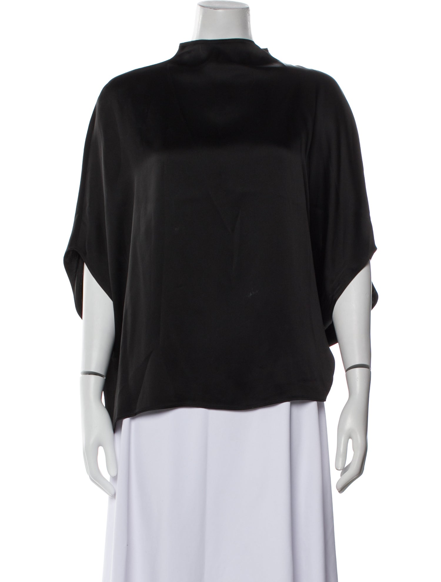LAPOINTE Mock Neck Three-Quarter Sleeve Blouse