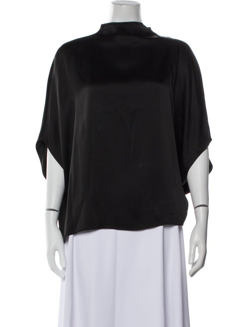 LAPOINTE Mock Neck Three-Quarter Sleeve Blouse