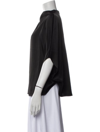 LAPOINTE Mock Neck Three-Quarter Sleeve Blouse