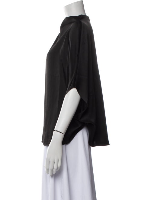 LAPOINTE Mock Neck Three-Quarter Sleeve Blouse