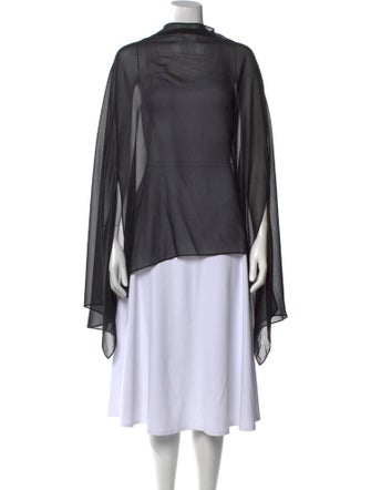 LAPOINTE Mock Neck Long Sleeve Blouse