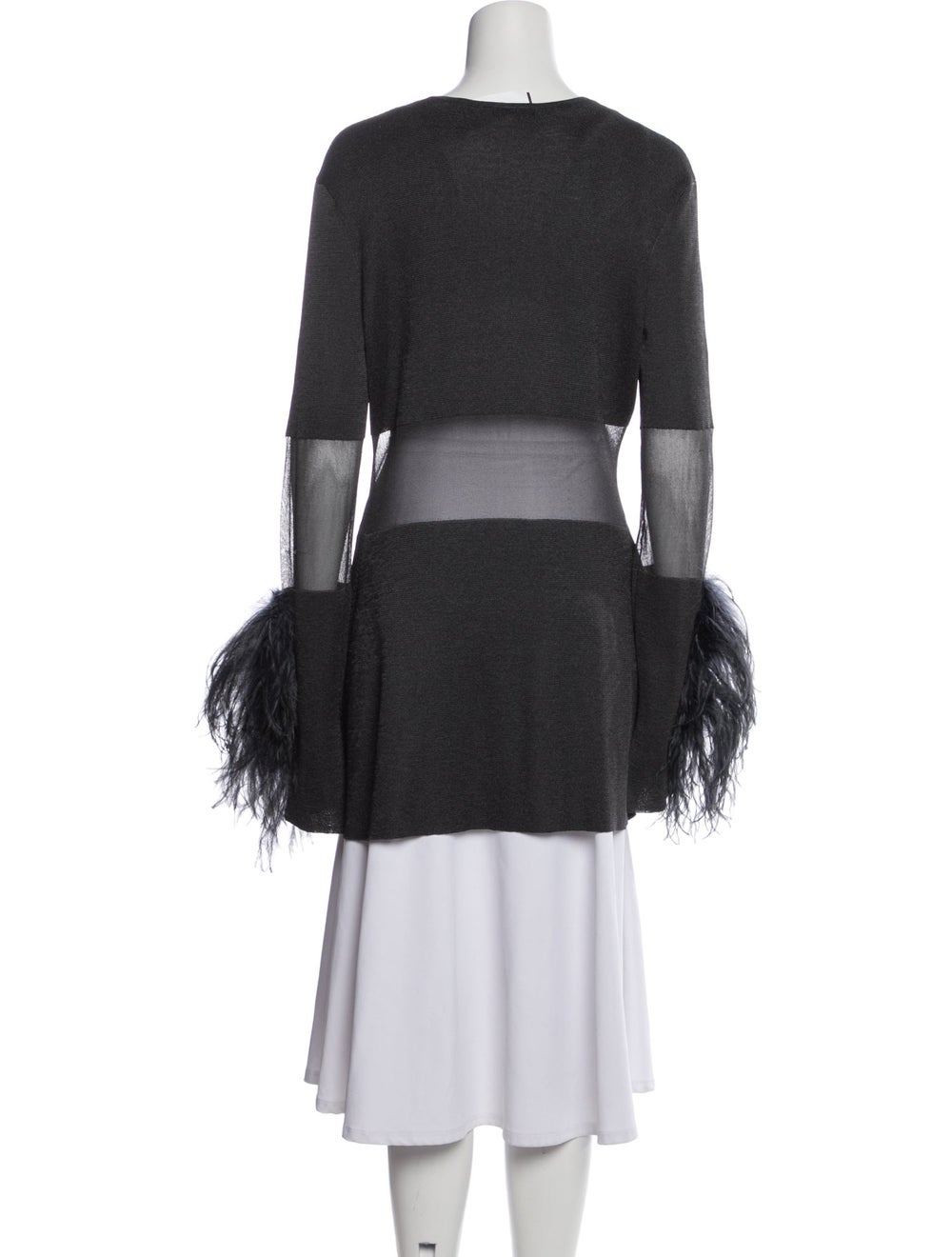 Lapointe Coat Grey Colorblock Pattern Collarless … - image 3