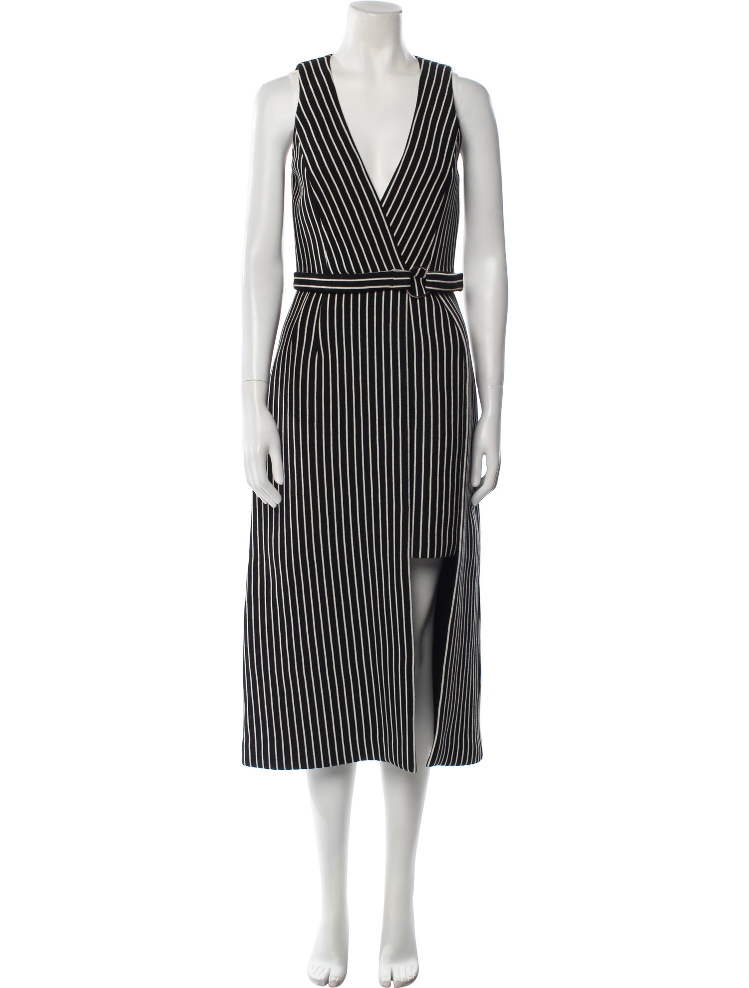 LAPOINTE Striped Midi Length Dress