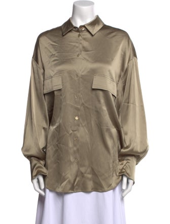LAPOINTE Long Sleeve Button-Up Top