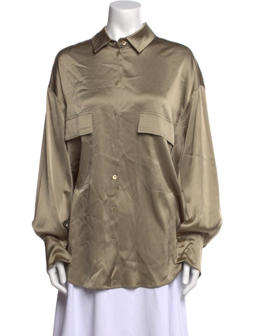 LAPOINTE Long Sleeve Button-Up Top
