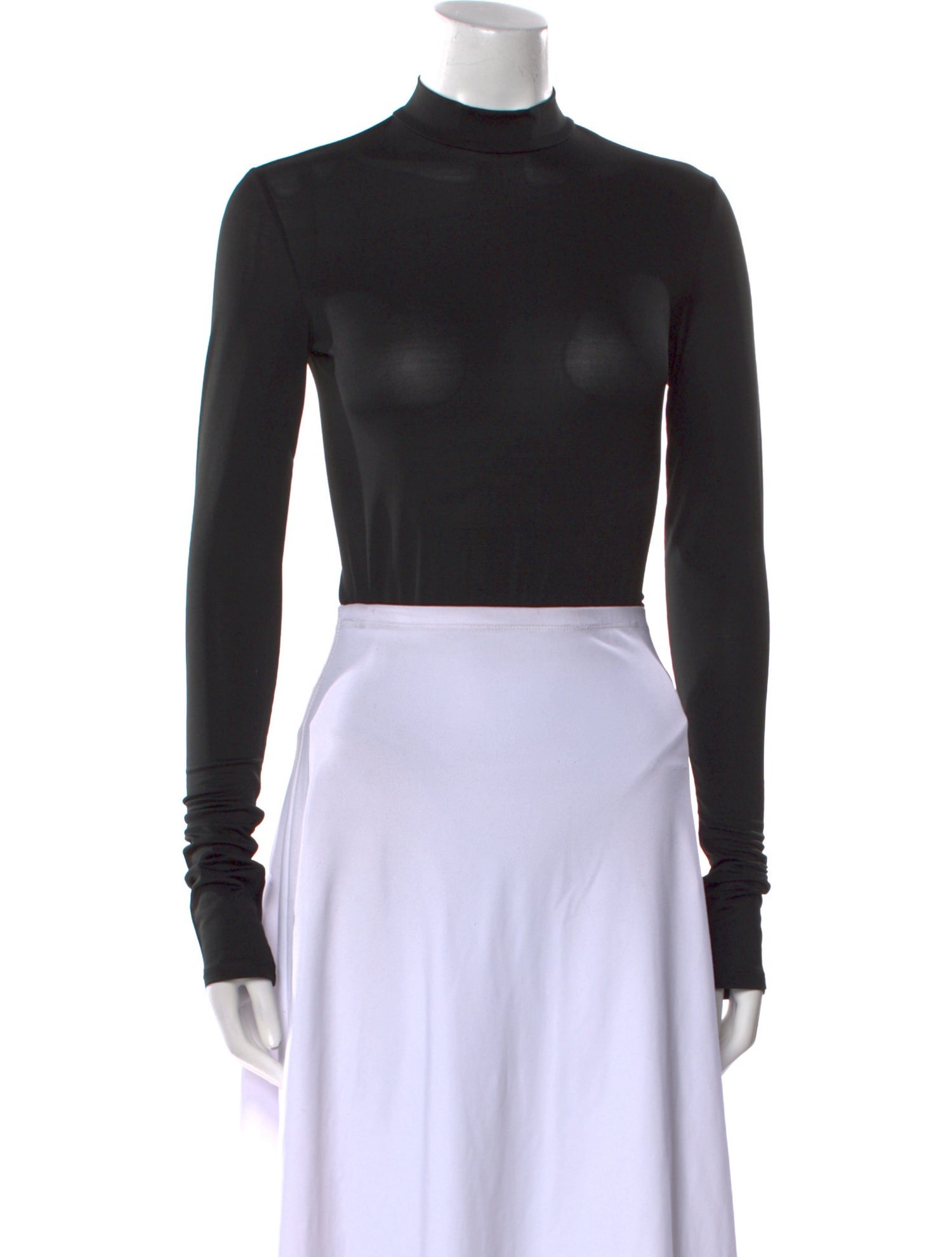 LAPOINTE Mock Neck Long Sleeve Crop Top