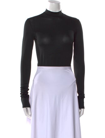 LAPOINTE Mock Neck Long Sleeve Crop Top