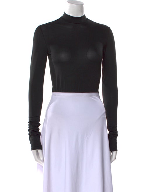 LAPOINTE Mock Neck Long Sleeve Crop Top