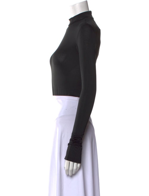 LAPOINTE Mock Neck Long Sleeve Crop Top