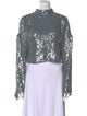 LAPOINTE Sequin Mock Neck Crop Top