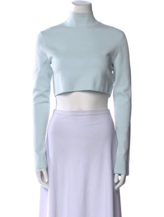 LAPOINTE Mock Neck Long Sleeve Crop Top