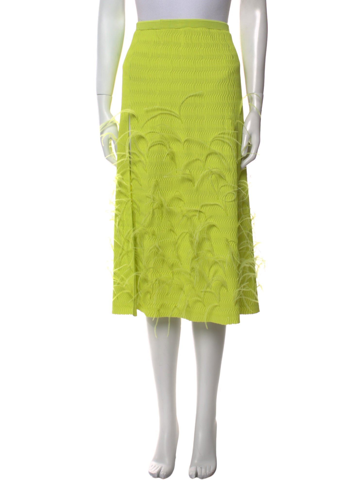 LAPOINTE Lace Pattern Midi Length Skirt