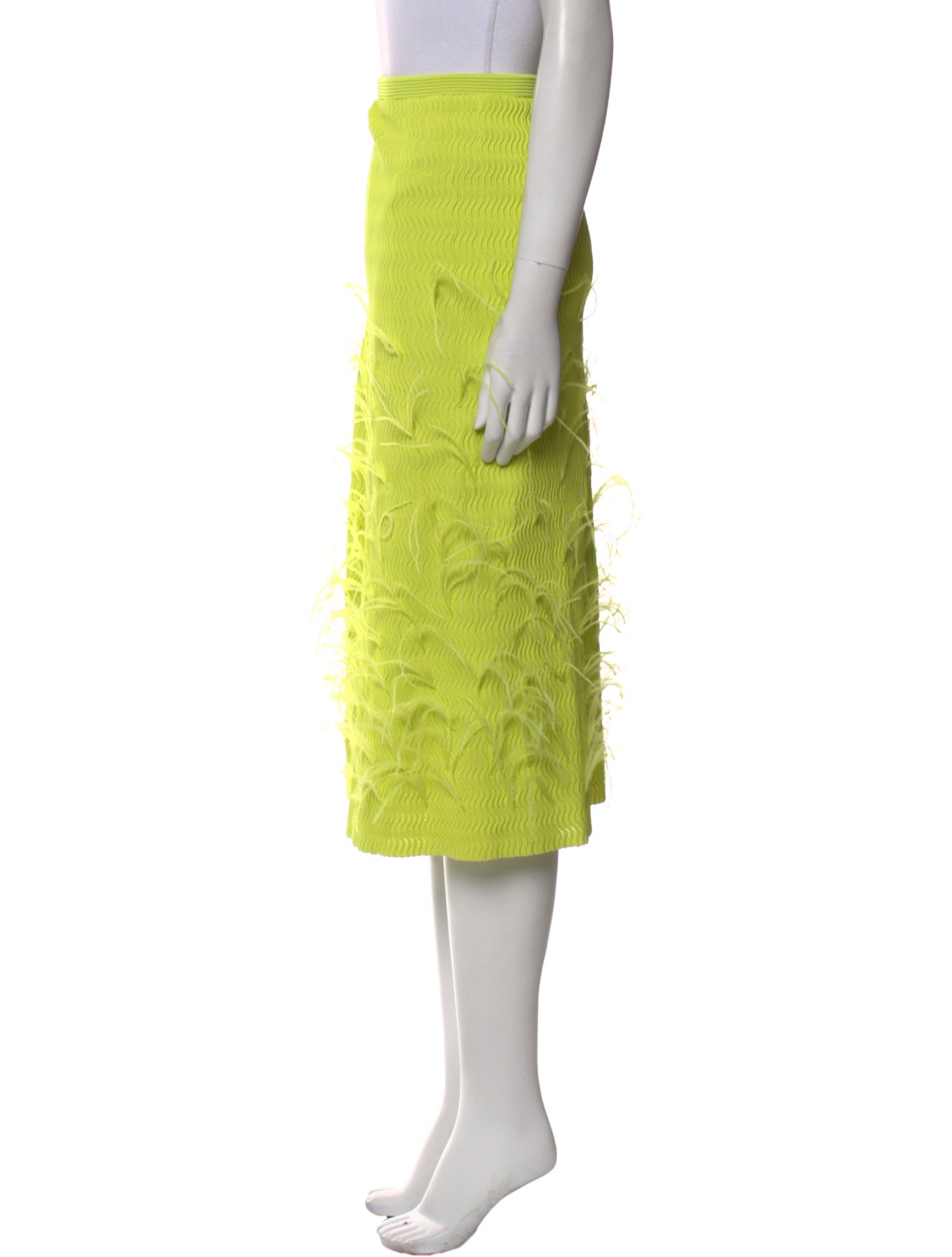 LAPOINTE Lace Pattern Midi Length Skirt