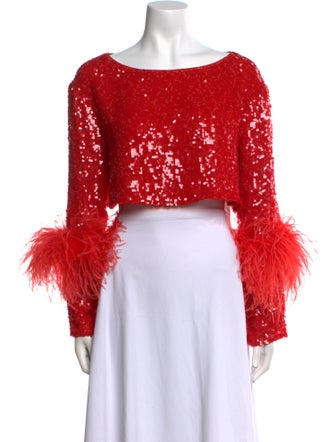 LAPOINTE Off-The-Shoulder Long Sleeve Crop Top