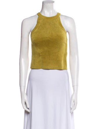 LAPOINTE Halterneck Sleeveless Crop Top