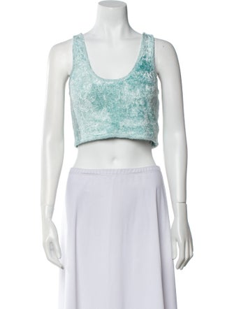 LAPOINTE Scoop Neck Sleeveless Crop Top