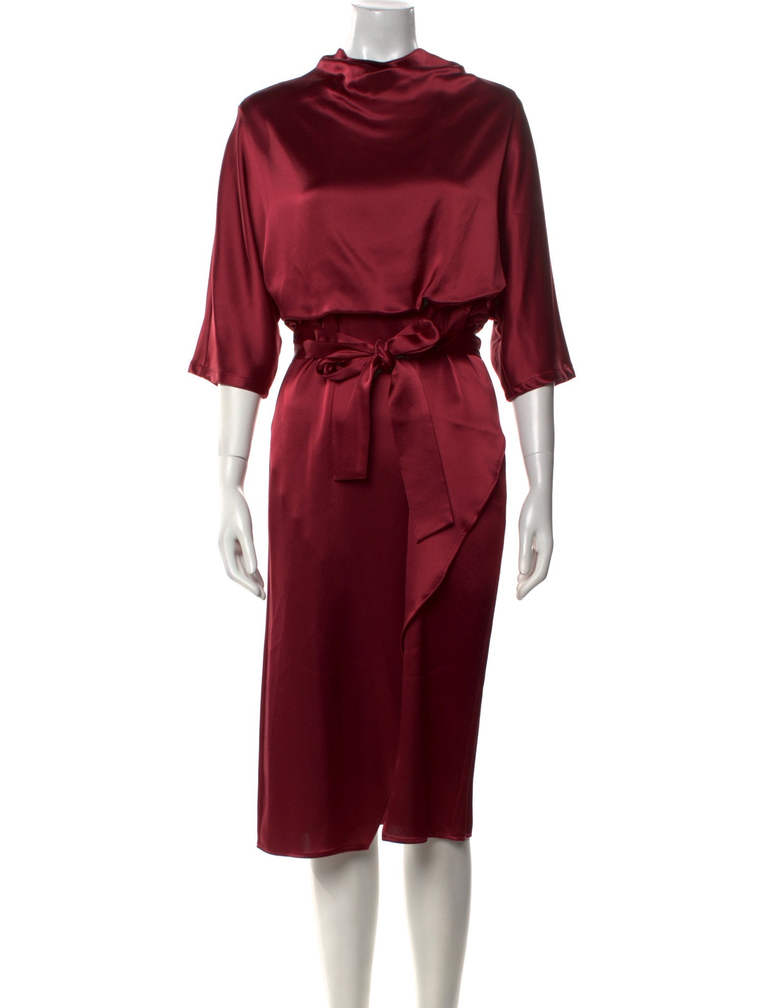 LAPOINTE Mock Neck Midi Length Dress