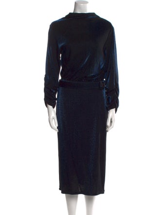 LAPOINTE Mock Neck Midi Length Dress