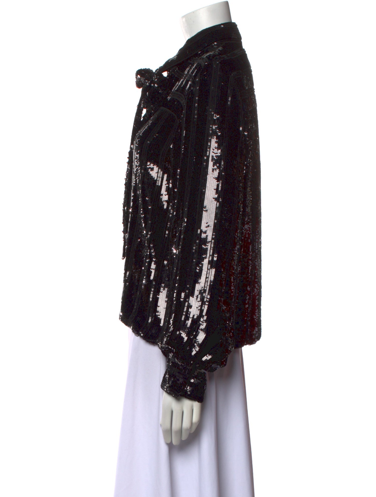 LAPOINTE Lace Pattern Mock Neck Button-Up Top w/ Tags