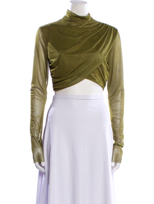 LAPOINTE Mock Neck Long Sleeve Crop Top