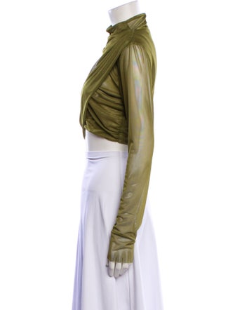 LAPOINTE Mock Neck Long Sleeve Crop Top