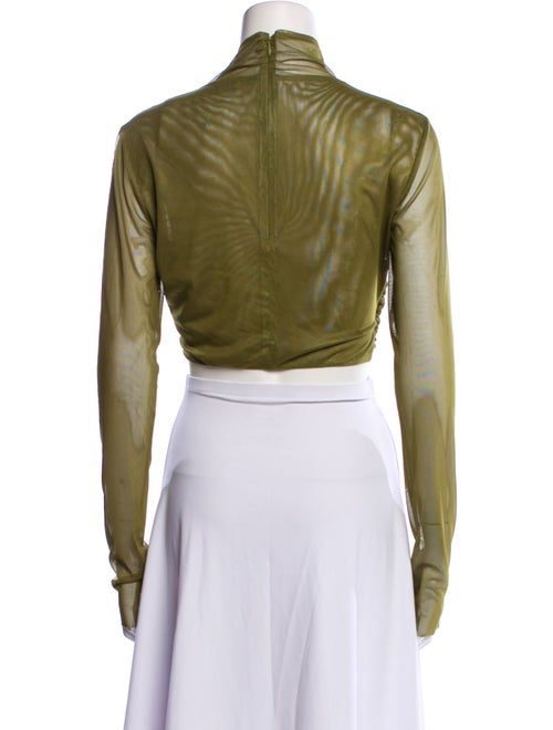 LAPOINTE Mock Neck Long Sleeve Crop Top