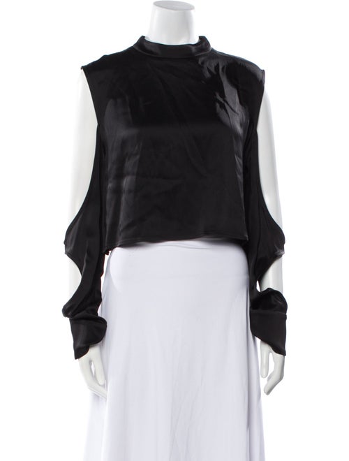 LAPOINTE Mock Neck Long Sleeve Crop Top