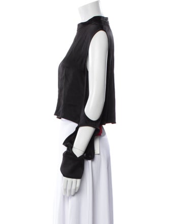 LAPOINTE Mock Neck Long Sleeve Crop Top