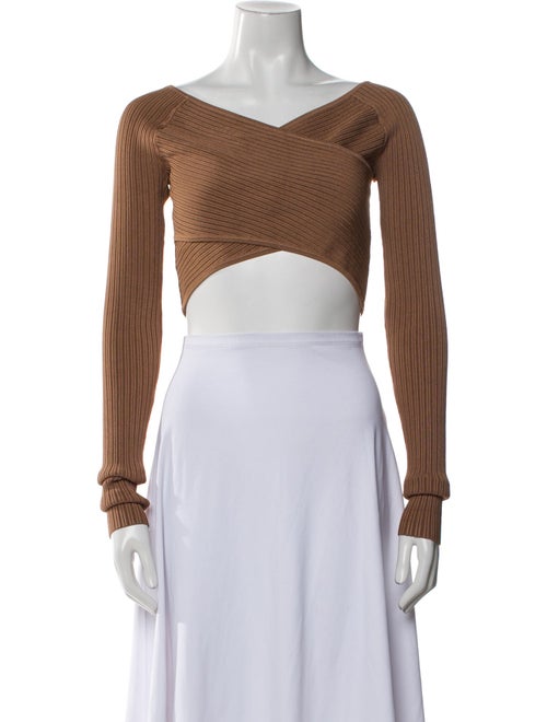 LAPOINTE Off-The-Shoulder Long Sleeve Crop Top