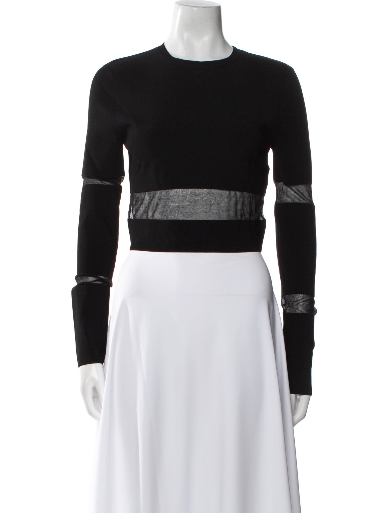 LAPOINTE Crew Neck Long Sleeve Crop Top