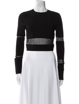 LAPOINTE Crew Neck Long Sleeve Crop Top