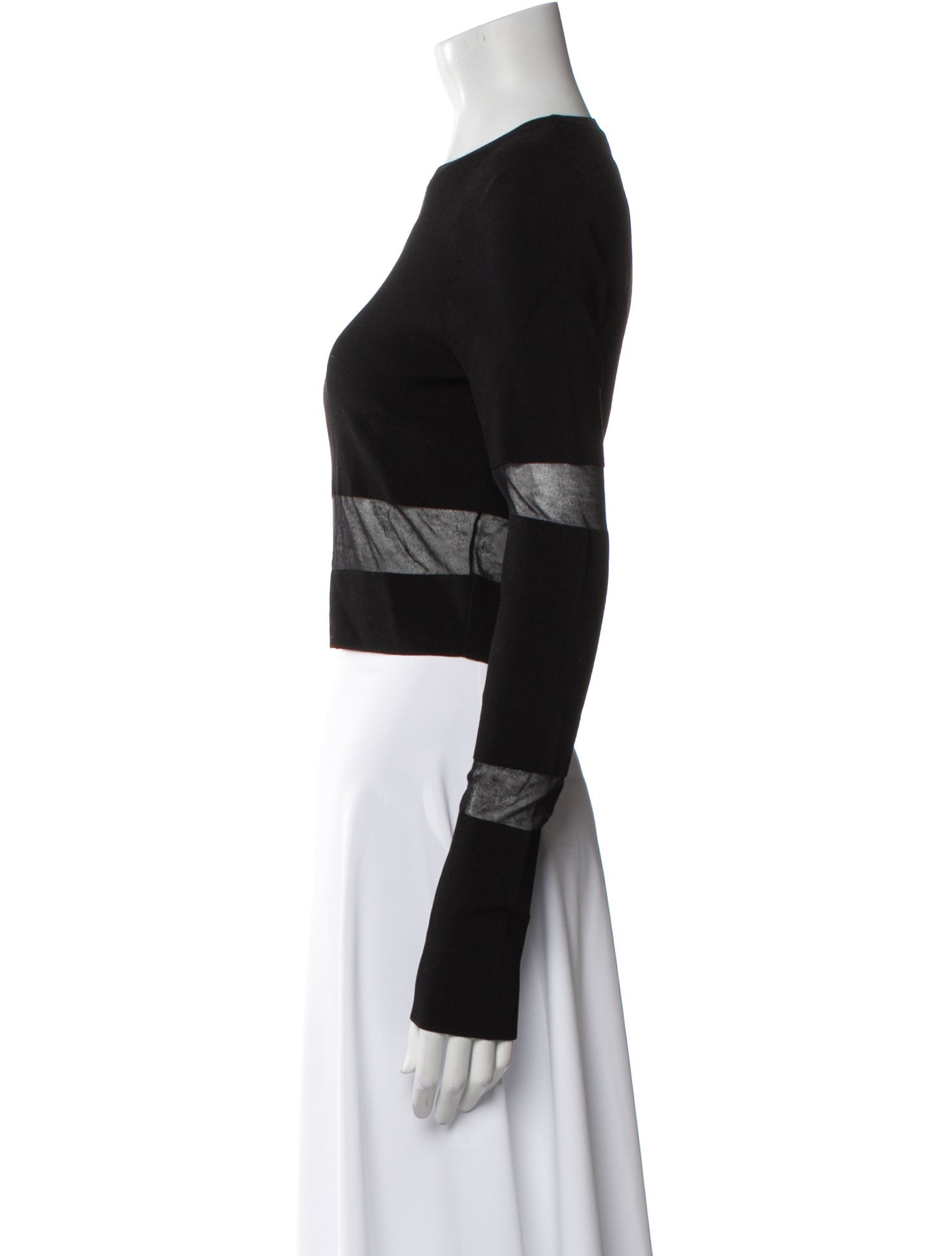 LAPOINTE Crew Neck Long Sleeve Crop Top