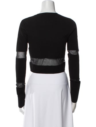 LAPOINTE Crew Neck Long Sleeve Crop Top