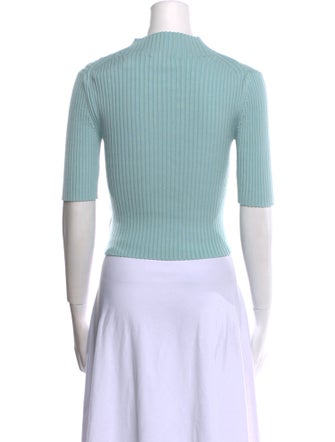 LAPOINTE Mock Neck Short Sleeve Crop Top