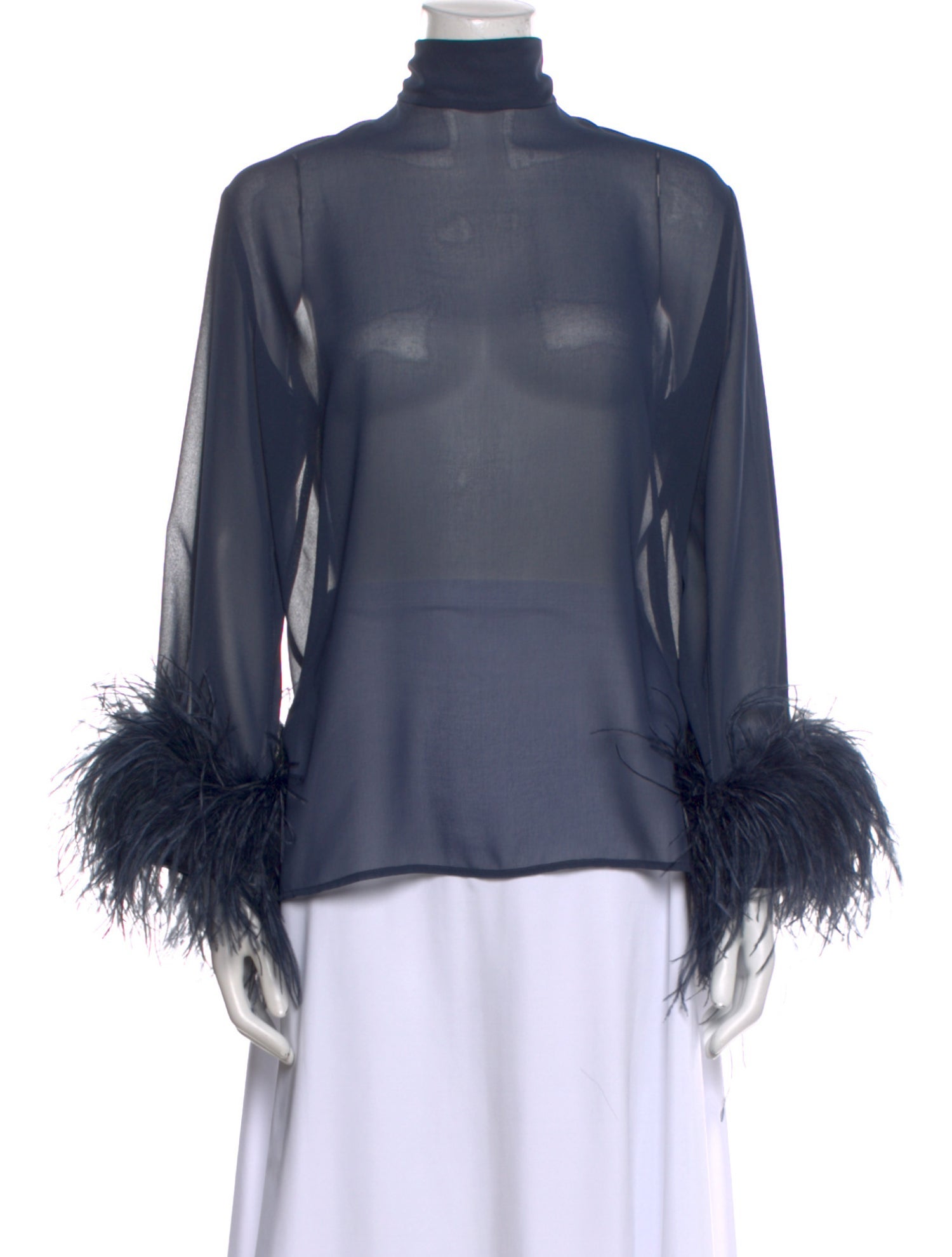 LAPOINTE Mock Neck Long Sleeve Blouse