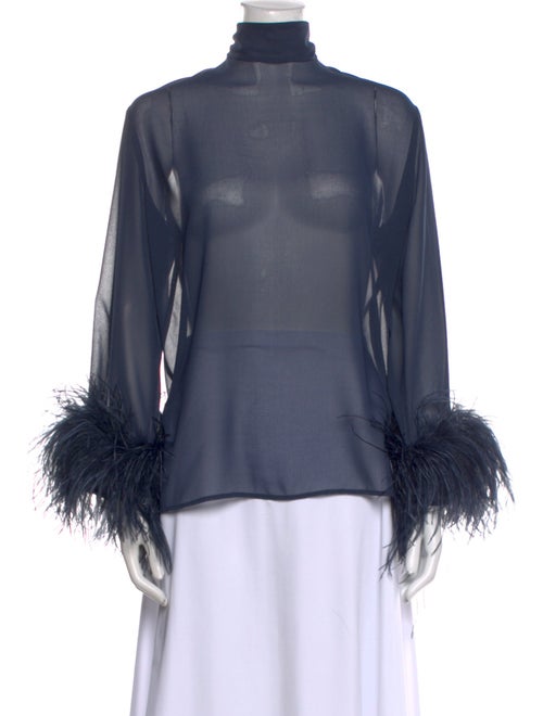 LAPOINTE Mock Neck Long Sleeve Blouse